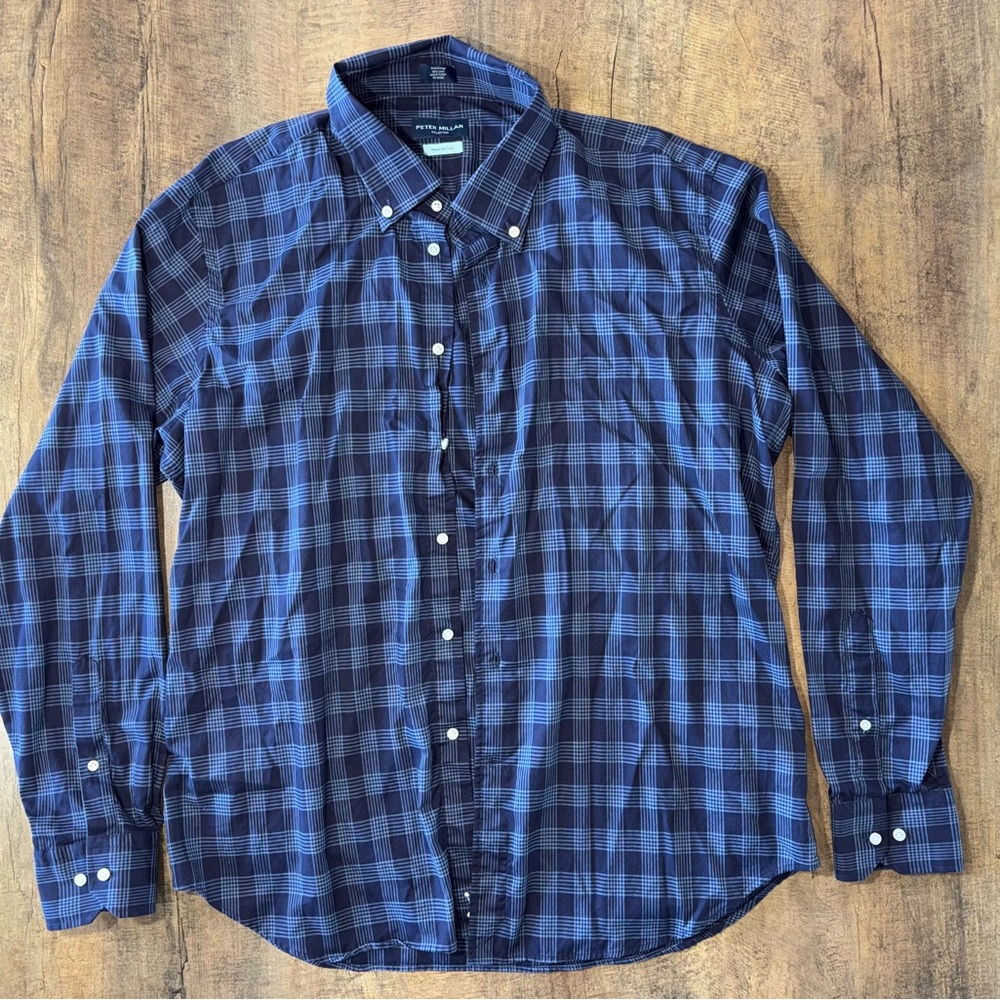 PETER MILLAR COLLECTION WINTER SOFT TWILL SPORT CASUAL BUTTON DOWN SHIRT SIZE XL